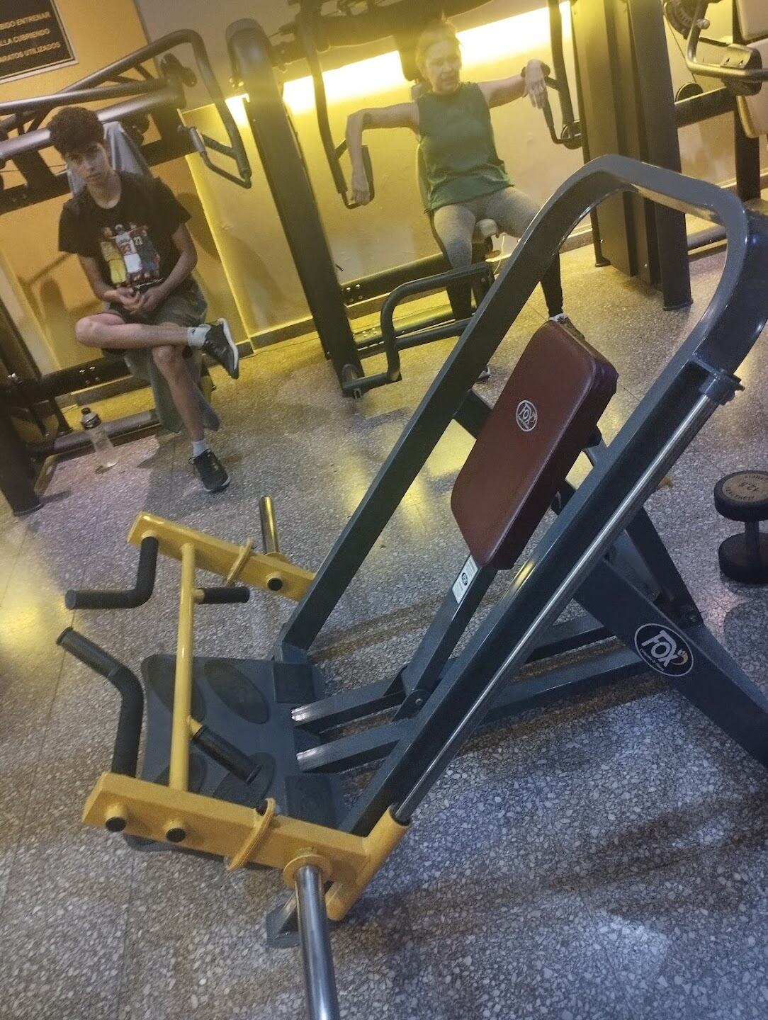 Zona de entrenamiento con socios en máquinas